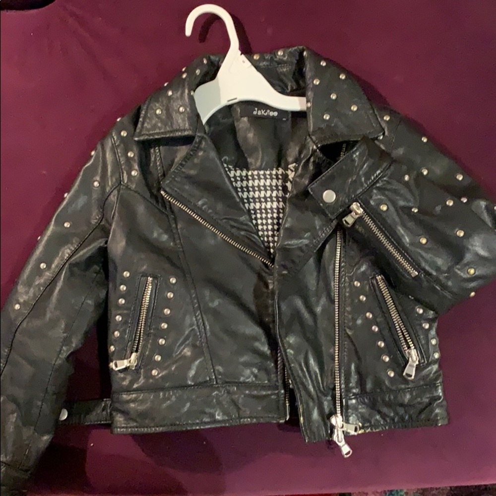 Mona Lisa kids studded 100% leather jacket